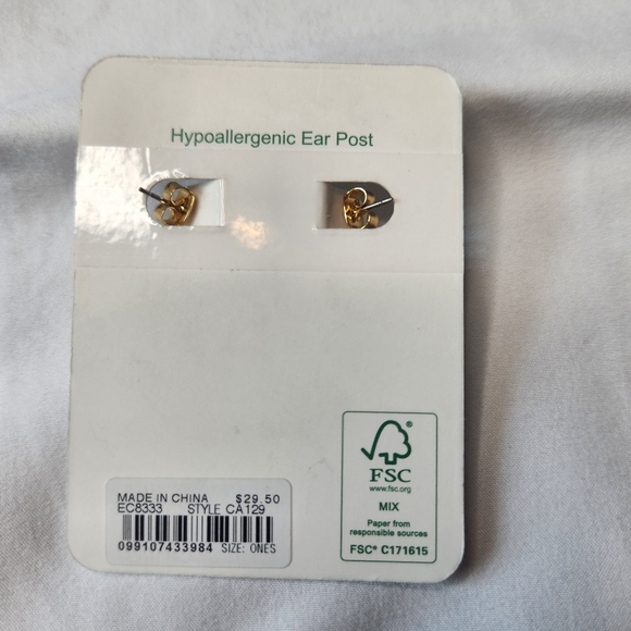 J. Crew Women's hypoallergenic earrings hoops Rhinestones - Picture 3 of 3